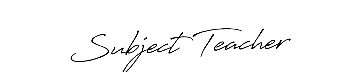 It looks lik you need a new signature style for name Subject Teacher. Design unique handwritten (Antro_Vectra_Bolder) signature with our free signature maker in just a few clicks. Subject Teacher signature style 7 images and pictures png