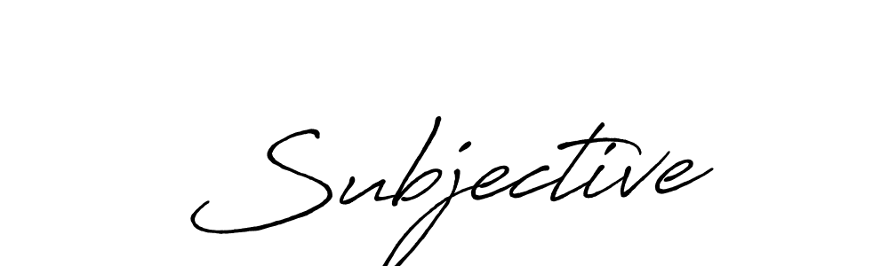 How to make Subjective signature? Antro_Vectra_Bolder is a professional autograph style. Create handwritten signature for Subjective name. Subjective signature style 7 images and pictures png