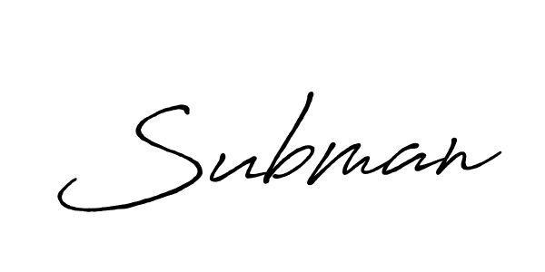 Subman stylish signature style. Best Handwritten Sign (Antro_Vectra_Bolder) for my name. Handwritten Signature Collection Ideas for my name Subman. Subman signature style 7 images and pictures png