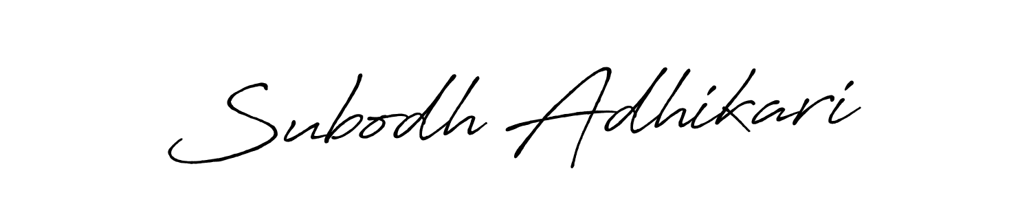 How to make Subodh Adhikari signature? Antro_Vectra_Bolder is a professional autograph style. Create handwritten signature for Subodh Adhikari name. Subodh Adhikari signature style 7 images and pictures png