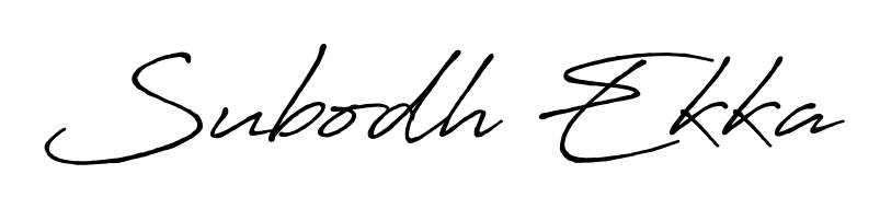 Designed for modern professionals: Subodh Ekka name signature crafted with Antro_Vectra_Bolder script. Ready for digital PDF workflows. Subodh Ekka signature style 7 images and pictures png