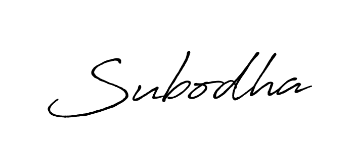 Use a signature maker to create a handwritten signature online. With this signature software, you can design (Antro_Vectra_Bolder) your own signature for name Subodha. Subodha signature style 7 images and pictures png