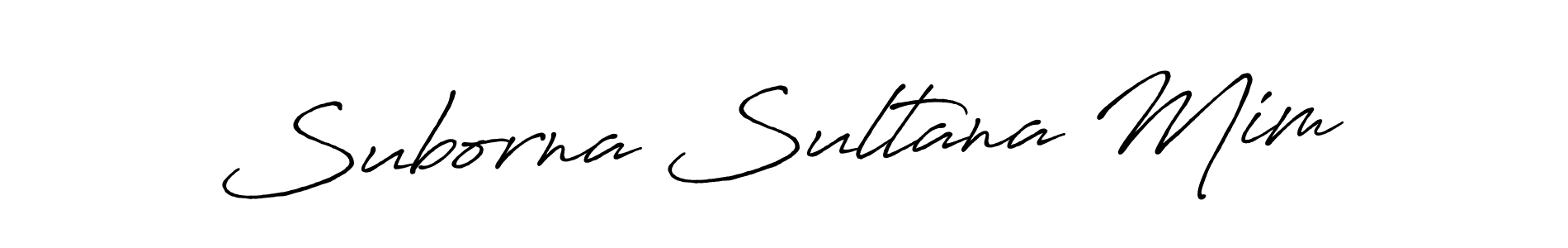 How to make Suborna Sultana Mim name signature. Use Antro_Vectra_Bolder style for creating short signs online. This is the latest handwritten sign. Suborna Sultana Mim signature style 7 images and pictures png