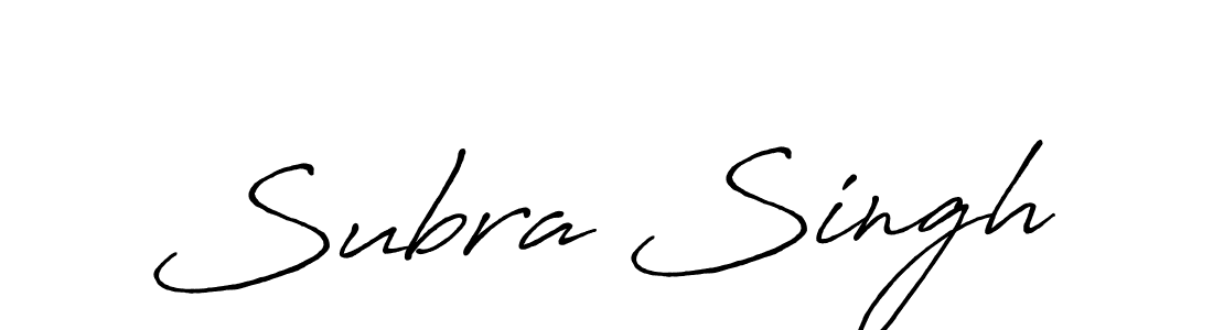 Make a beautiful signature design for name Subra Singh. With this signature (Antro_Vectra_Bolder) style, you can create a handwritten signature for free. Subra Singh signature style 7 images and pictures png