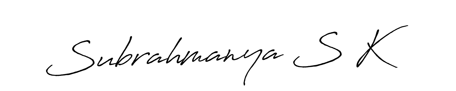 Also You can easily find your signature by using the search form. We will create Subrahmanya S K name handwritten signature images for you free of cost using Antro_Vectra_Bolder sign style. Subrahmanya S K signature style 7 images and pictures png