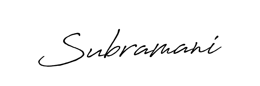 Create a beautiful signature design for name Subramani. With this signature (Antro_Vectra_Bolder) fonts, you can make a handwritten signature for free. Subramani signature style 7 images and pictures png