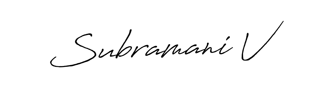 Best and Professional Signature Style for Subramani V. Antro_Vectra_Bolder Best Signature Style Collection. Subramani V signature style 7 images and pictures png