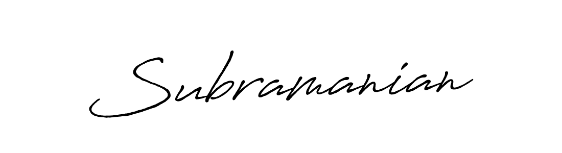 Design your own signature with our free online signature maker. With this signature software, you can create a handwritten (Antro_Vectra_Bolder) signature for name Subramanian. Subramanian signature style 7 images and pictures png