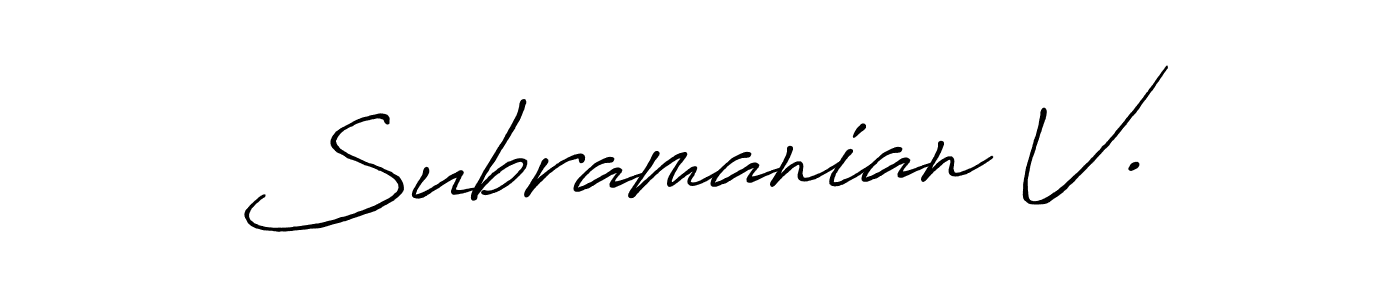 Antro_Vectra_Bolder is a professional signature style that is perfect for those who want to add a touch of class to their signature. It is also a great choice for those who want to make their signature more unique. Get Subramanian V. name to fancy signature for free. Subramanian V. signature style 7 images and pictures png