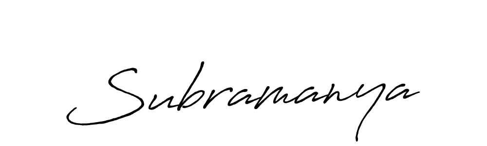 Create a beautiful signature design for name Subramanya. With this signature (Antro_Vectra_Bolder) fonts, you can make a handwritten signature for free. Subramanya signature style 7 images and pictures png