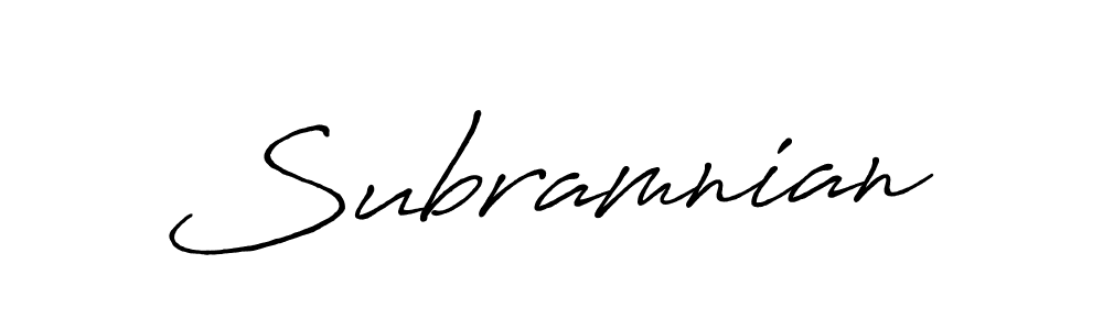 How to make Subramnian name signature. Use Antro_Vectra_Bolder style for creating short signs online. This is the latest handwritten sign. Subramnian signature style 7 images and pictures png