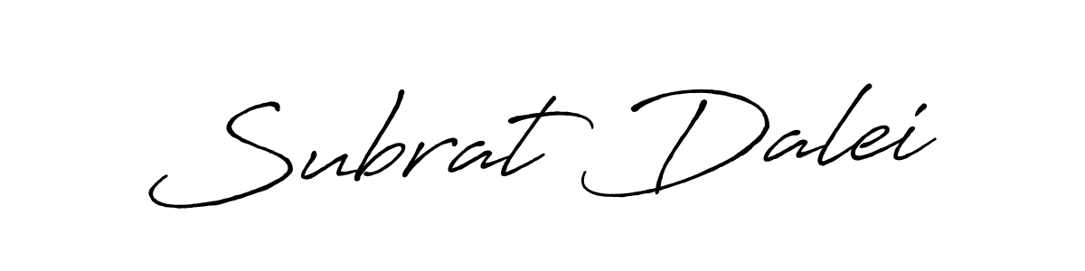 Make a beautiful signature design for name Subrat Dalei. With this signature (Antro_Vectra_Bolder) style, you can create a handwritten signature for free. Subrat Dalei signature style 7 images and pictures png