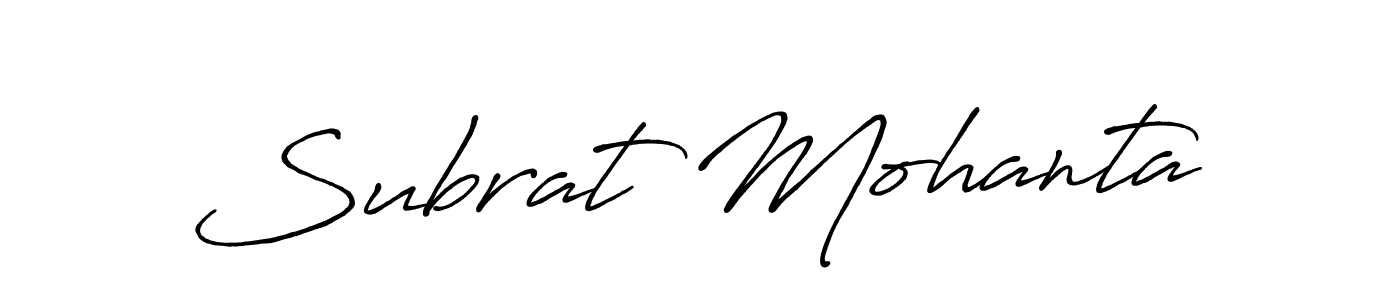 The best way (Antro_Vectra_Bolder) to make a short signature is to pick only two or three words in your name. The name Subrat Mohanta include a total of six letters. For converting this name. Subrat Mohanta signature style 7 images and pictures png