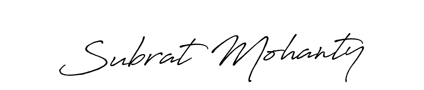 Create a beautiful signature design for name Subrat Mohanty. With this signature (Antro_Vectra_Bolder) fonts, you can make a handwritten signature for free. Subrat Mohanty signature style 7 images and pictures png