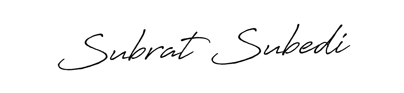 Create a beautiful signature design for name Subrat Subedi. With this signature (Antro_Vectra_Bolder) fonts, you can make a handwritten signature for free. Subrat Subedi signature style 7 images and pictures png