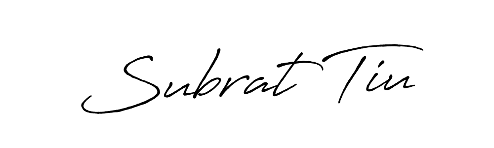 How to make Subrat Tiu name signature. Use Antro_Vectra_Bolder style for creating short signs online. This is the latest handwritten sign. Subrat Tiu signature style 7 images and pictures png