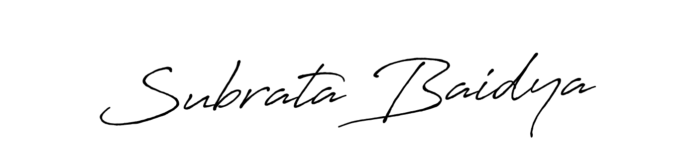 Create a beautiful signature design for name Subrata Baidya. With this signature (Antro_Vectra_Bolder) fonts, you can make a handwritten signature for free. Subrata Baidya signature style 7 images and pictures png