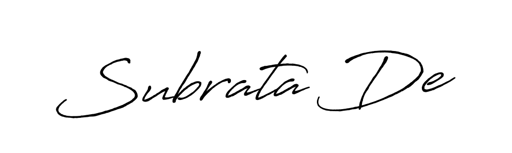 Make a beautiful signature design for name Subrata De. With this signature (Antro_Vectra_Bolder) style, you can create a handwritten signature for free. Subrata De signature style 7 images and pictures png
