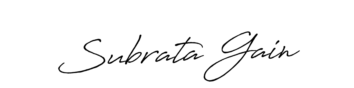 How to make Subrata Gain name signature. Use Antro_Vectra_Bolder style for creating short signs online. This is the latest handwritten sign. Subrata Gain signature style 7 images and pictures png