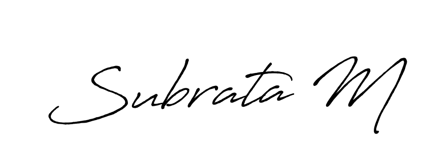 It looks lik you need a new signature style for name Subrata M. Design unique handwritten (Antro_Vectra_Bolder) signature with our free signature maker in just a few clicks. Subrata M signature style 7 images and pictures png