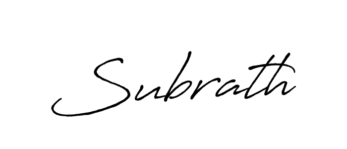 Use a signature maker to create a handwritten signature online. With this signature software, you can design (Antro_Vectra_Bolder) your own signature for name Subrath. Subrath signature style 7 images and pictures png
