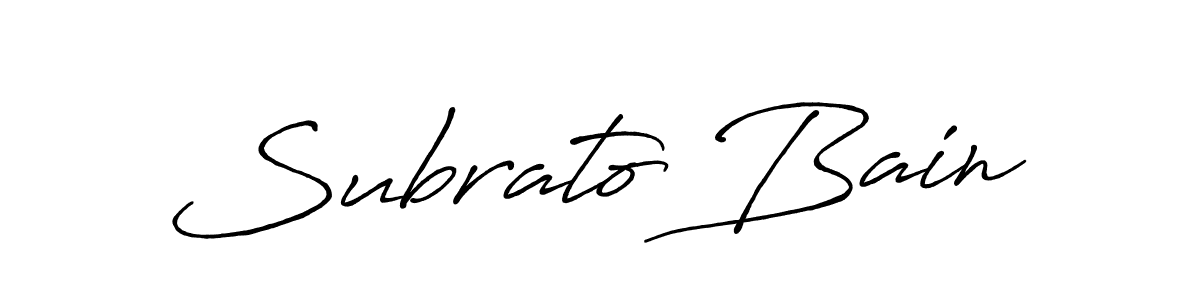 Subrato Bain stylish signature style. Best Handwritten Sign (Antro_Vectra_Bolder) for my name. Handwritten Signature Collection Ideas for my name Subrato Bain. Subrato Bain signature style 7 images and pictures png