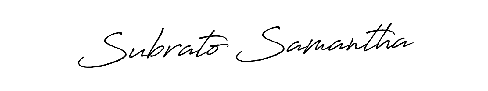 Also we have Subrato Samantha name is the best signature style. Create professional handwritten signature collection using Antro_Vectra_Bolder autograph style. Subrato Samantha signature style 7 images and pictures png
