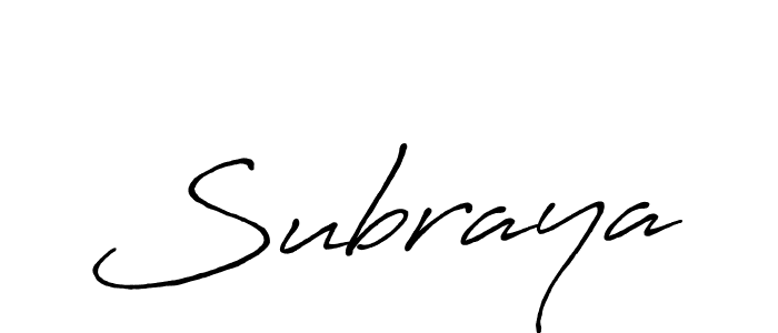 Subraya stylish signature style. Best Handwritten Sign (Antro_Vectra_Bolder) for my name. Handwritten Signature Collection Ideas for my name Subraya. Subraya signature style 7 images and pictures png