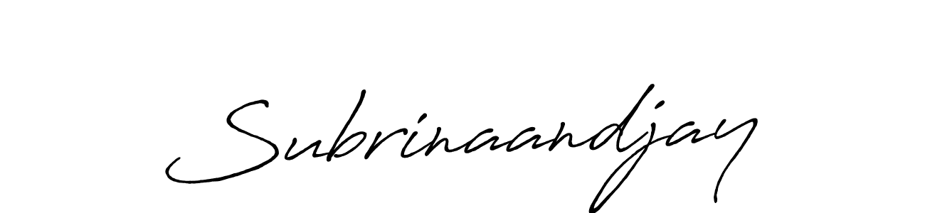 Make a beautiful signature design for name Subrinaandjay. With this signature (Antro_Vectra_Bolder) style, you can create a handwritten signature for free. Subrinaandjay signature style 7 images and pictures png
