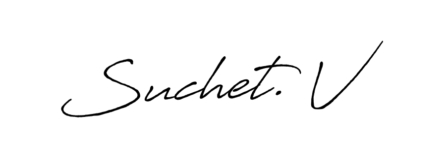 Also You can easily find your signature by using the search form. We will create Suchet. V name handwritten signature images for you free of cost using Antro_Vectra_Bolder sign style. Suchet. V signature style 7 images and pictures png