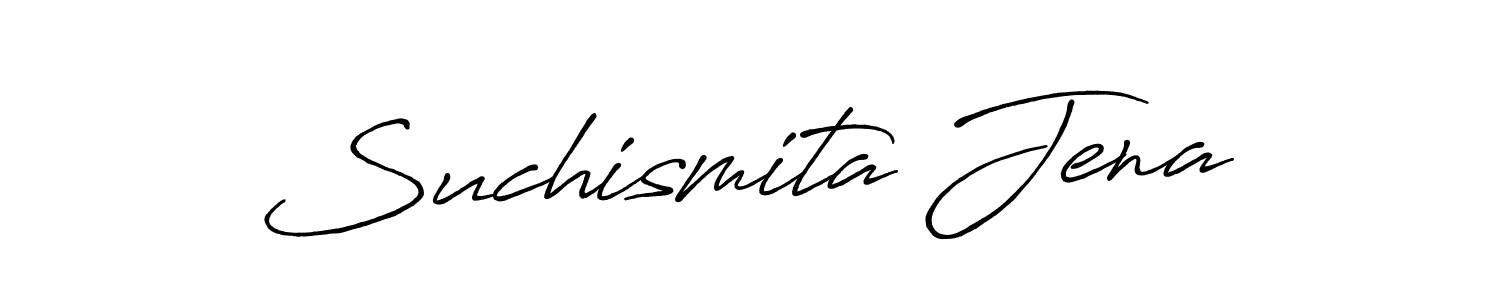You should practise on your own different ways (Antro_Vectra_Bolder) to write your name (Suchismita Jena) in signature. don't let someone else do it for you. Suchismita Jena signature style 7 images and pictures png