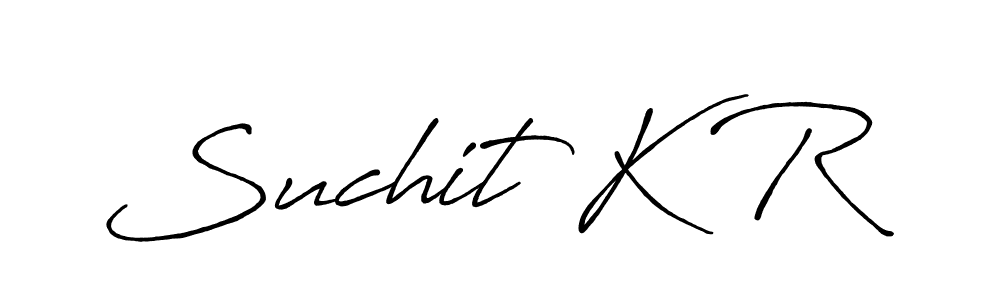 The best way (Antro_Vectra_Bolder) to make a short signature is to pick only two or three words in your name. The name Suchit K R include a total of six letters. For converting this name. Suchit K R signature style 7 images and pictures png