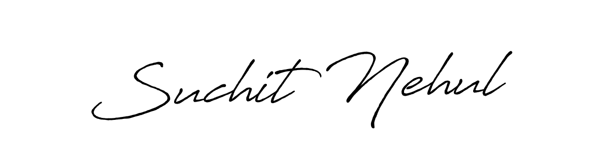 The best way (Antro_Vectra_Bolder) to make a short signature is to pick only two or three words in your name. The name Suchit Nehul include a total of six letters. For converting this name. Suchit Nehul signature style 7 images and pictures png