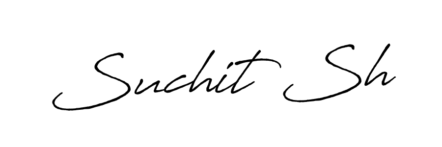 The best way (Antro_Vectra_Bolder) to make a short signature is to pick only two or three words in your name. The name Suchit Sh include a total of six letters. For converting this name. Suchit Sh signature style 7 images and pictures png