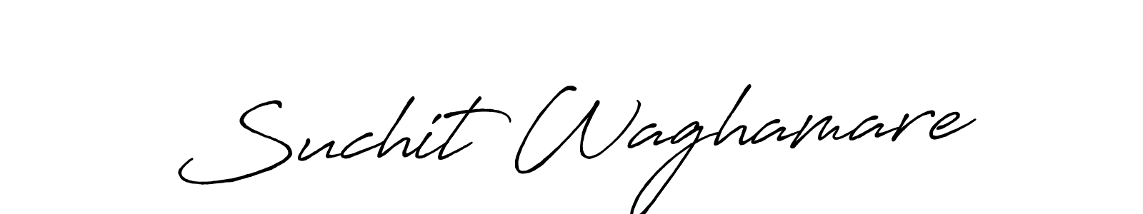 Use a signature maker to create a handwritten signature online. With this signature software, you can design (Antro_Vectra_Bolder) your own signature for name Suchit Waghamare. Suchit Waghamare signature style 7 images and pictures png