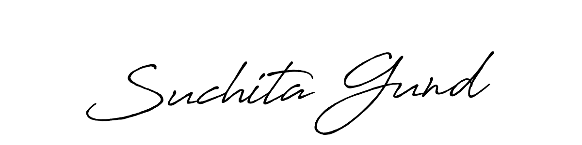 Make a beautiful signature design for name Suchita Gund. With this signature (Antro_Vectra_Bolder) style, you can create a handwritten signature for free. Suchita Gund signature style 7 images and pictures png