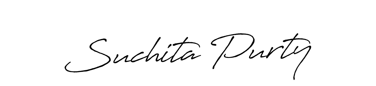 Use a signature maker to create a handwritten signature online. With this signature software, you can design (Antro_Vectra_Bolder) your own signature for name Suchita Purty. Suchita Purty signature style 7 images and pictures png