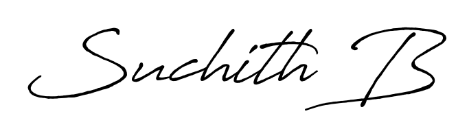 Upgrade your professional image with Suchith B signature created with Antro_Vectra_Bolder font. Fast, free, and watermark-free download. Suchith B signature style 7 images and pictures png