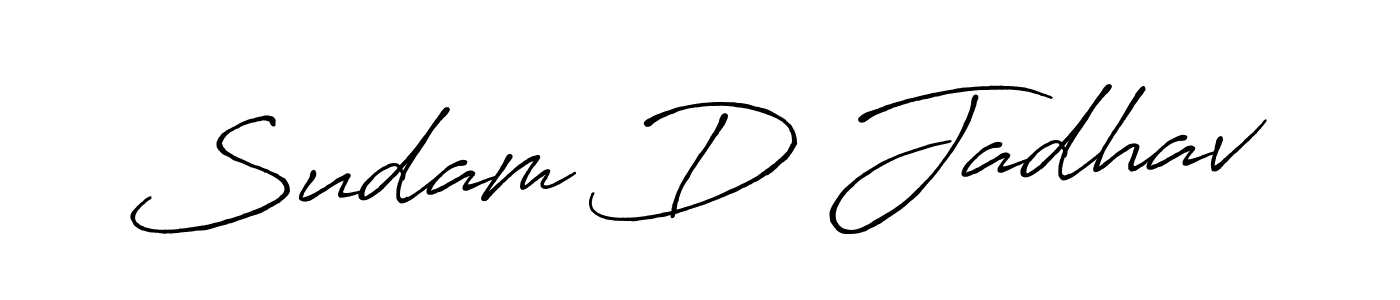 The best way (Antro_Vectra_Bolder) to make a short signature is to pick only two or three words in your name. The name Sudam D Jadhav include a total of six letters. For converting this name. Sudam D Jadhav signature style 7 images and pictures png