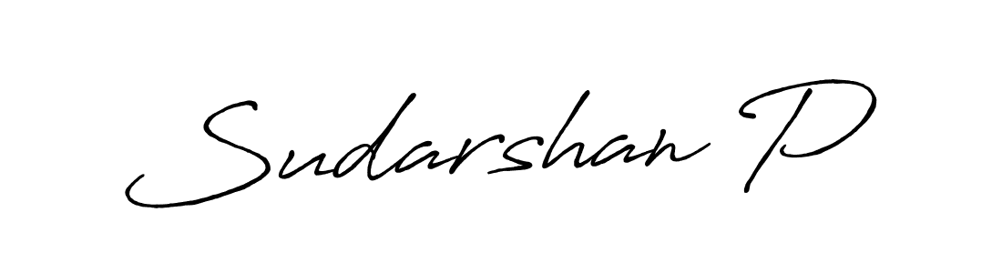 Sudarshan P stylish signature style. Best Handwritten Sign (Antro_Vectra_Bolder) for my name. Handwritten Signature Collection Ideas for my name Sudarshan P. Sudarshan P signature style 7 images and pictures png