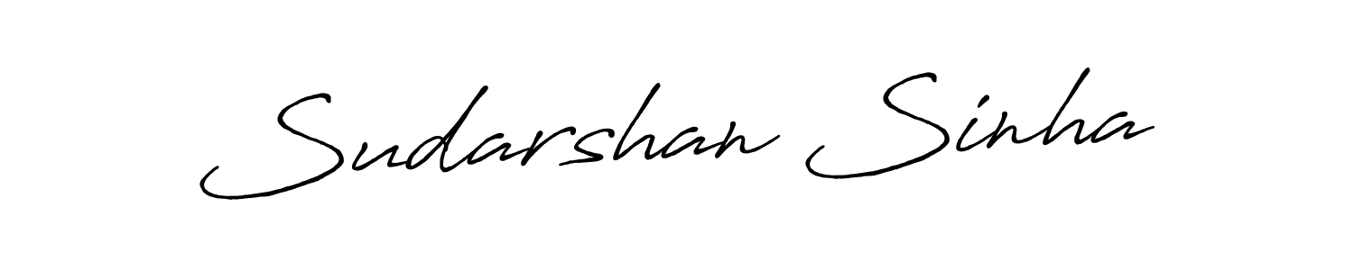 Make a beautiful signature design for name Sudarshan Sinha. With this signature (Antro_Vectra_Bolder) style, you can create a handwritten signature for free. Sudarshan Sinha signature style 7 images and pictures png