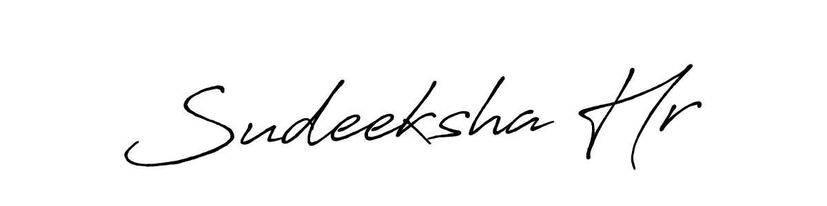 Create a beautiful signature design for name Sudeeksha Hr. With this signature (Antro_Vectra_Bolder) fonts, you can make a handwritten signature for free. Sudeeksha Hr signature style 7 images and pictures png