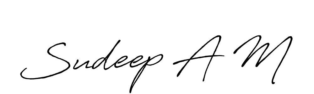 Design your own signature with our free online signature maker. With this signature software, you can create a handwritten (Antro_Vectra_Bolder) signature for name Sudeep A M. Sudeep A M signature style 7 images and pictures png