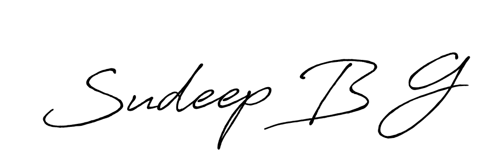 Make a beautiful signature design for name Sudeep B G. With this signature (Antro_Vectra_Bolder) style, you can create a handwritten signature for free. Sudeep B G signature style 7 images and pictures png