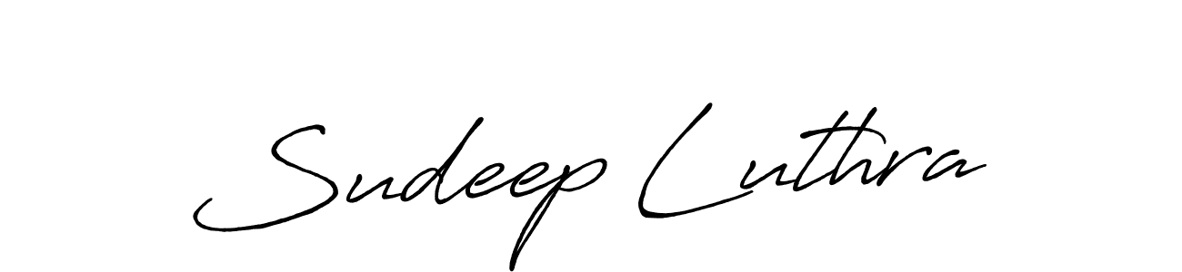 Use a signature maker to create a handwritten signature online. With this signature software, you can design (Antro_Vectra_Bolder) your own signature for name Sudeep Luthra. Sudeep Luthra signature style 7 images and pictures png