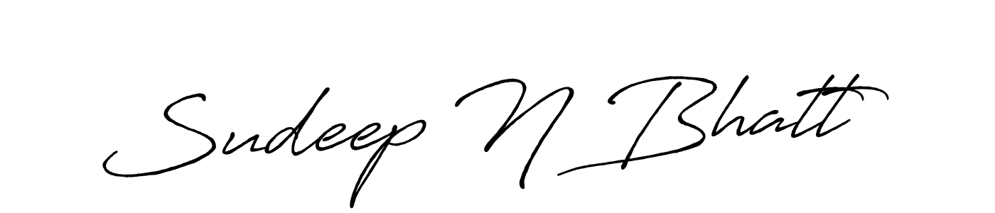 How to make Sudeep N Bhatt name signature. Use Antro_Vectra_Bolder style for creating short signs online. This is the latest handwritten sign. Sudeep N Bhatt signature style 7 images and pictures png