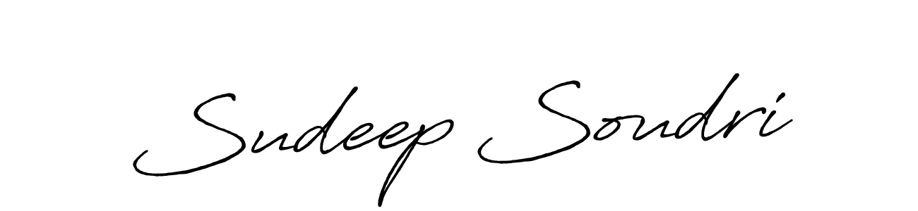 Create a beautiful signature design for name Sudeep Soudri. With this signature (Antro_Vectra_Bolder) fonts, you can make a handwritten signature for free. Sudeep Soudri signature style 7 images and pictures png