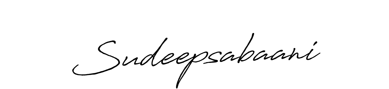 Make a beautiful signature design for name Sudeepsabaani. With this signature (Antro_Vectra_Bolder) style, you can create a handwritten signature for free. Sudeepsabaani signature style 7 images and pictures png