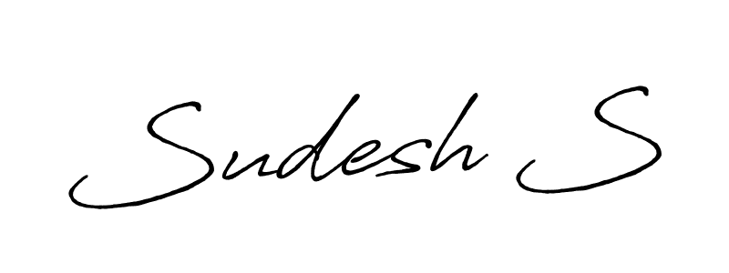 This is the best signature style for the Sudesh S name. Also you like these signature font (Antro_Vectra_Bolder). Mix name signature. Sudesh S signature style 7 images and pictures png