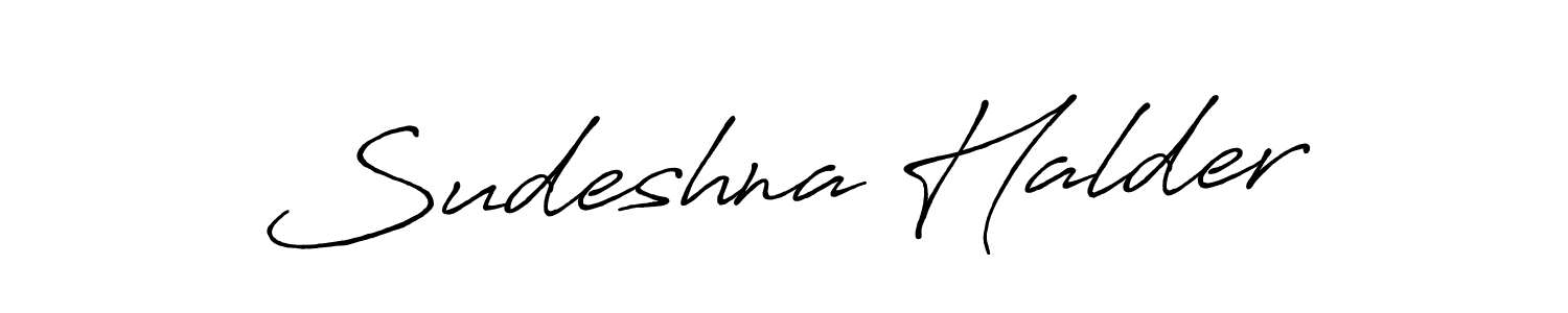 Make a beautiful signature design for name Sudeshna Halder. With this signature (Antro_Vectra_Bolder) style, you can create a handwritten signature for free. Sudeshna Halder signature style 7 images and pictures png